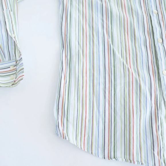 Dolce And Gabbana White And Blue Stripe Button Down Dress Shirt Size  16/41 - Picture 7 of 10